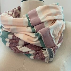 lululemon athletica Striped Scarf in Pink, Green, and Cream